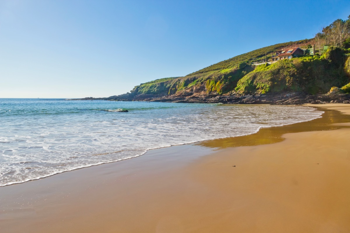 empty beach in sanxenxo, spain