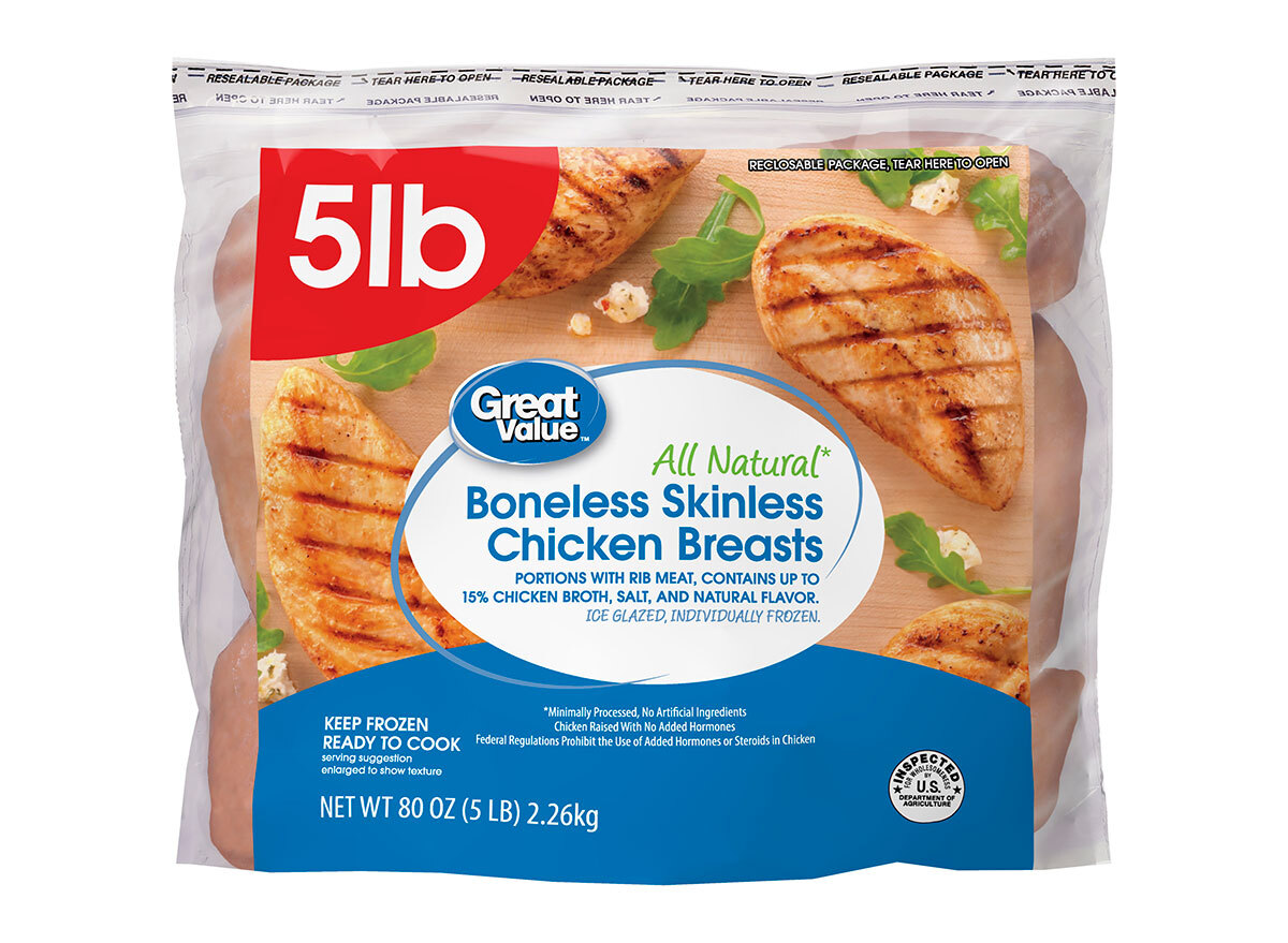 bag of great value frozen chicken breasts